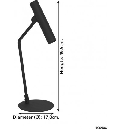 Eglo ALMUDAINA tafellamp H495 1x5W staal zwart