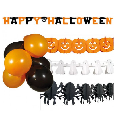 Halloween party decoratieset - slingers/ ballonnen
