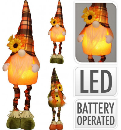 Deco gnome met LED - 61cm - ass. (prijs per stuk)
