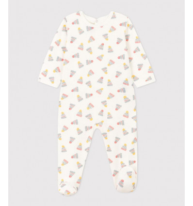 PETIT BATEAU Baby pyjama mutsjes - wit/ multicol.- 3m