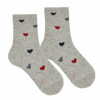 CONDOR Meisjes sokken tweed hart - grijs- 4j.