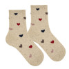CONDOR Meisjes sokken tweed hart - beige- 4jaar