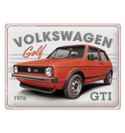 Tin sign 30x40cm - VW golf GTI 1976