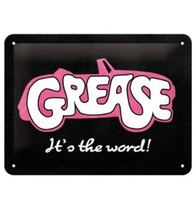 Tin sign 15x20cm - grease it s the word