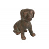 LINA Deco hond zittend - 19x11x18.5cm - bruin