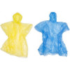 Poncho wegwerp regenkledij transparant 85x110x35cm assortiment geel/blauw