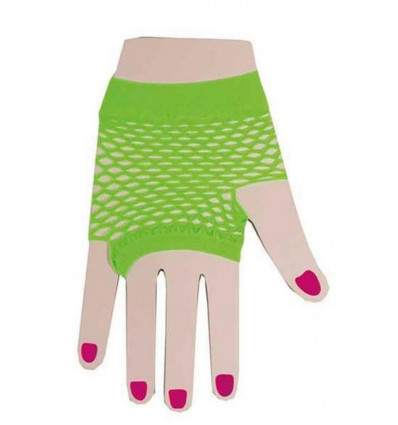 Handschoenen kort visnet - groen