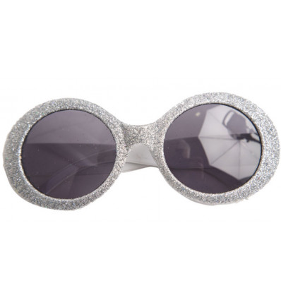 Verkleedacc. discobril kids - zilver glitter