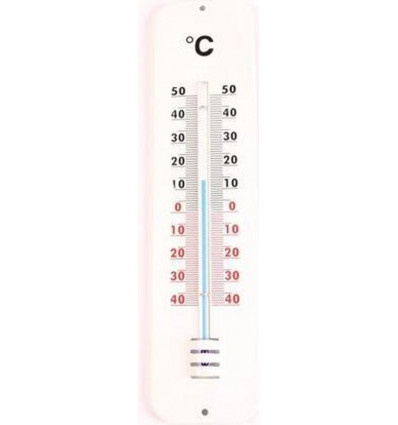 Thermometer metaal 29cm - wit