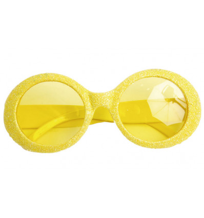 Verkleedacc. discobril kids - geel neon glitter
