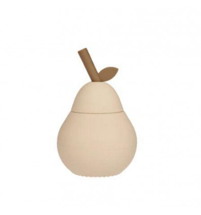 OYOY Pear cup - 8.5x13.5cm - vanille drinkbeker 100% silicone