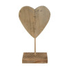 Deco hart op voet - 15x8x26.5cm - hout historic