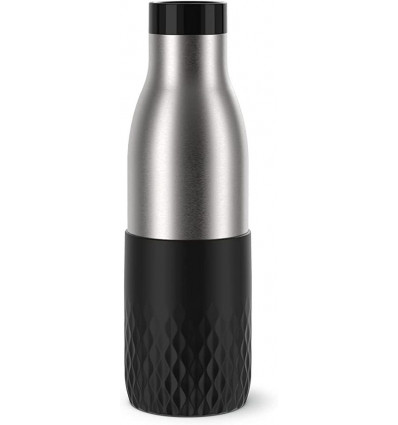 Emsa drinkfles 0.5L - bludrop stainless steel - zwart