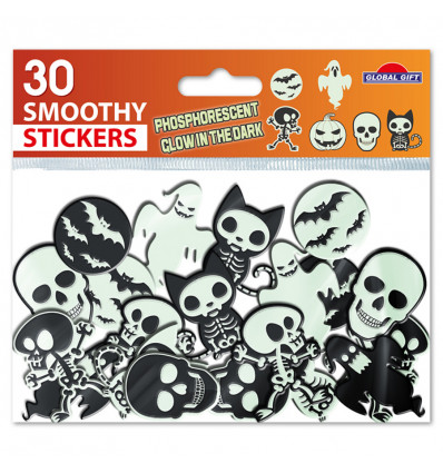 Halloween stickers smoothy glow in the dark - 30st.