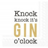 IHR Servetten 25x25cm - Knock knock its gin o'clock gold 798809
