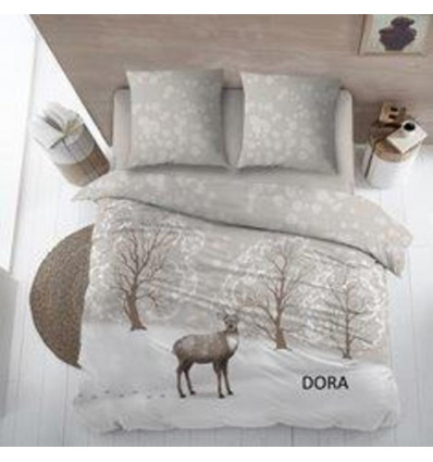 DREAMS Dora dekbedovertrek flanel - 270x220cm - natuur hert winter