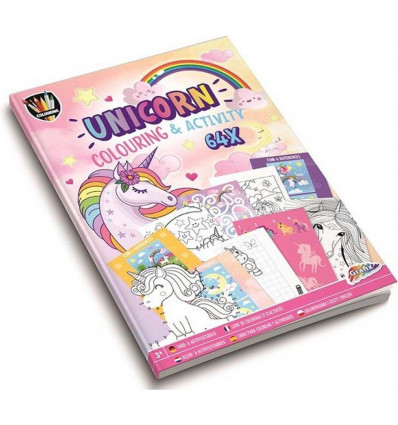GRAFIX - Kleur en activiteitenboek A4 - unicorn