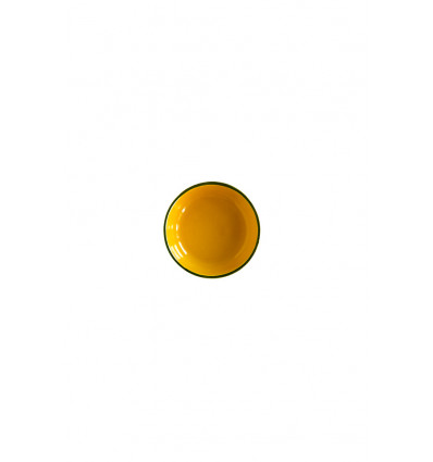 VAL Estela bord 12cm - d. geel met d. groene lijn