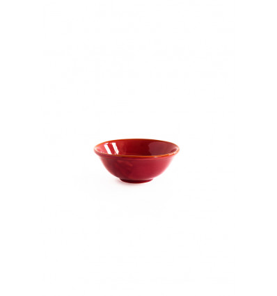 VAL Inez bowl 15x6cm - d. rood, oranje lijn