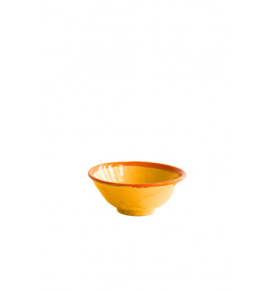 VAL Inez bowl 15x6cm - d. geel, oranje lijn