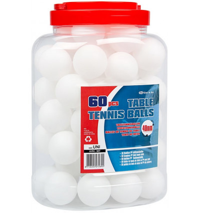 Tafeltennisballen in pot - 60st
