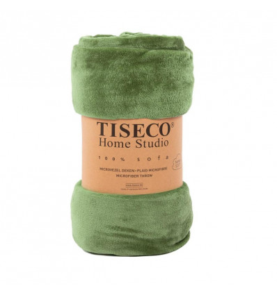 TISECO Plaid COSY microflannel - 240x200cm - olivegreen