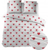 DREAMS Evi dekbedovetrek flanel - 240x220cm - wit & rood