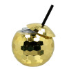 Discobal drinkbeker met rietje - 650ml - goud