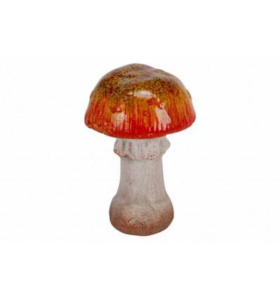 Deco paddenstoel - 8.6x8.6x11cm - bruin