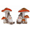 Deco kabouter en paddenstoel - 14.3x11.7x15.4cm - multikleur ( prijs per stuk )