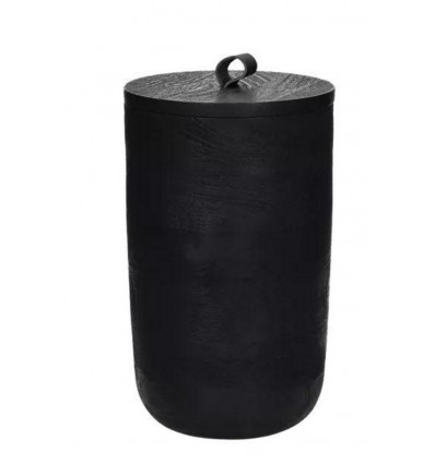 Pomax CAROLINA doos - 15x25cm - hout / leder - zwart