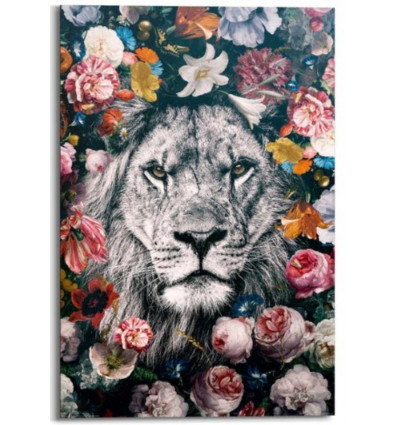 Deco panel - 60x90cm - lion flowers