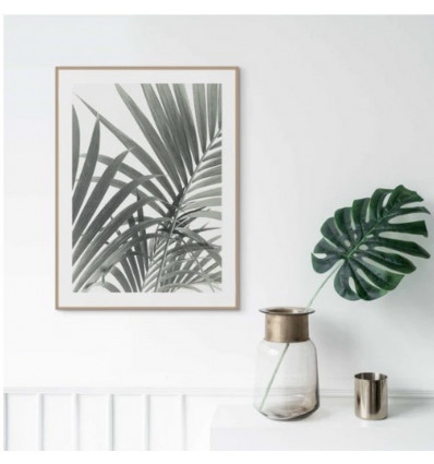 Slim frame wood - 30x40cm - palm leafs