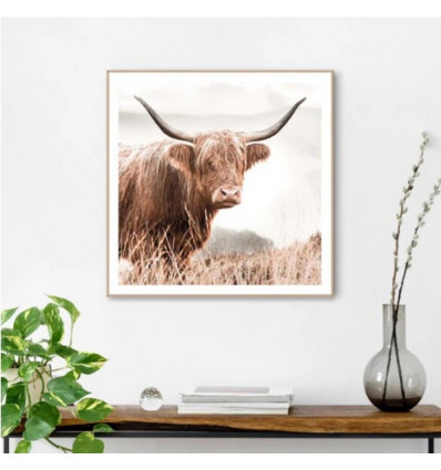 Slim frame wood - 50x50 - nature cow