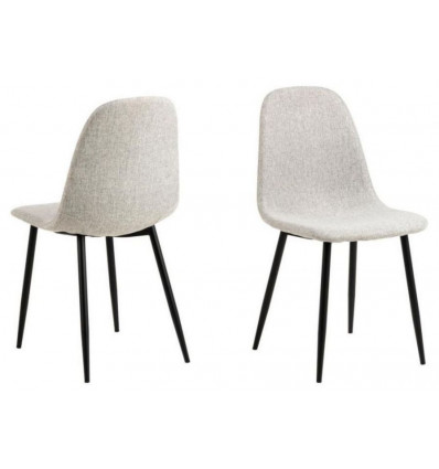 CELIA 4 stoelen - l. grijs Nesia 5 base staal mat zwart (enkel per 4 verkopen)