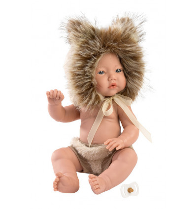 LLORENS Babypop jongen met leeuwen muts- 31cm