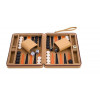 Backgammon 9"- beige/ oranje/ zwart