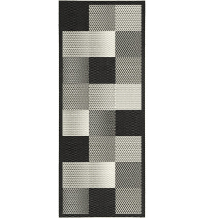 Tapijt ESSENZA - 80x200cm - zwart/wit 1.60m2