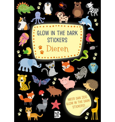 Glitterstickers glow in the dark- Dieren