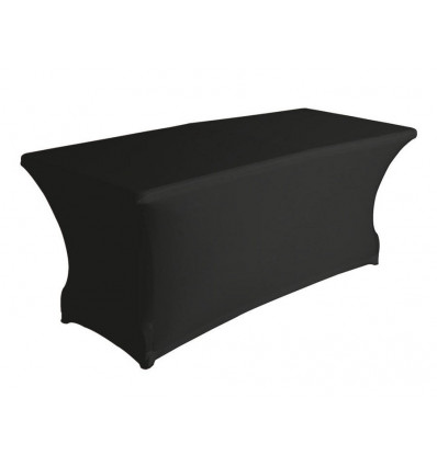 PEREL strechcover TAFELHOES voor rechthoekige partytafels - kleur zwart