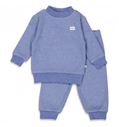 FEETJE Pyjama wafel - blauw melange- 104