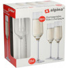 ALPINA Champagneglazen 220ml - 6stuks