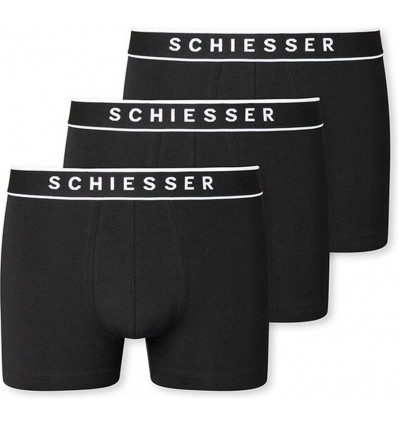 SCHIESSER Heren shorts 3st.- zwart - 009 3XL