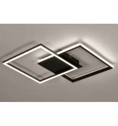 EGLO Plafondlamp HUERTA - 2 LED 525x310 3100LM 4000K zwart/wit