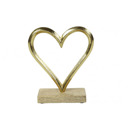 CARICE Ornament hart - L 14x5x16.5cm - goud