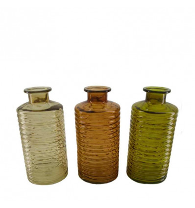 Glazen fles - 14.4x30.8 - mixed bruin (prijs per stuk)
