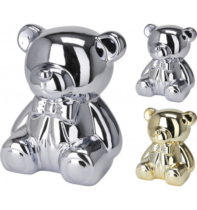 Spaarpot beer - zilver/ goud (prijs per stuk)