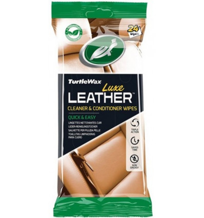 TURTLE WAX Luxe leather clean & conditioner wipes - 24st.