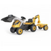 SMOBY Builder tractor XL met aanhanger - geel/ zwart
