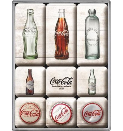 Magneet set 9st.- Coca Cola Bottle Timel